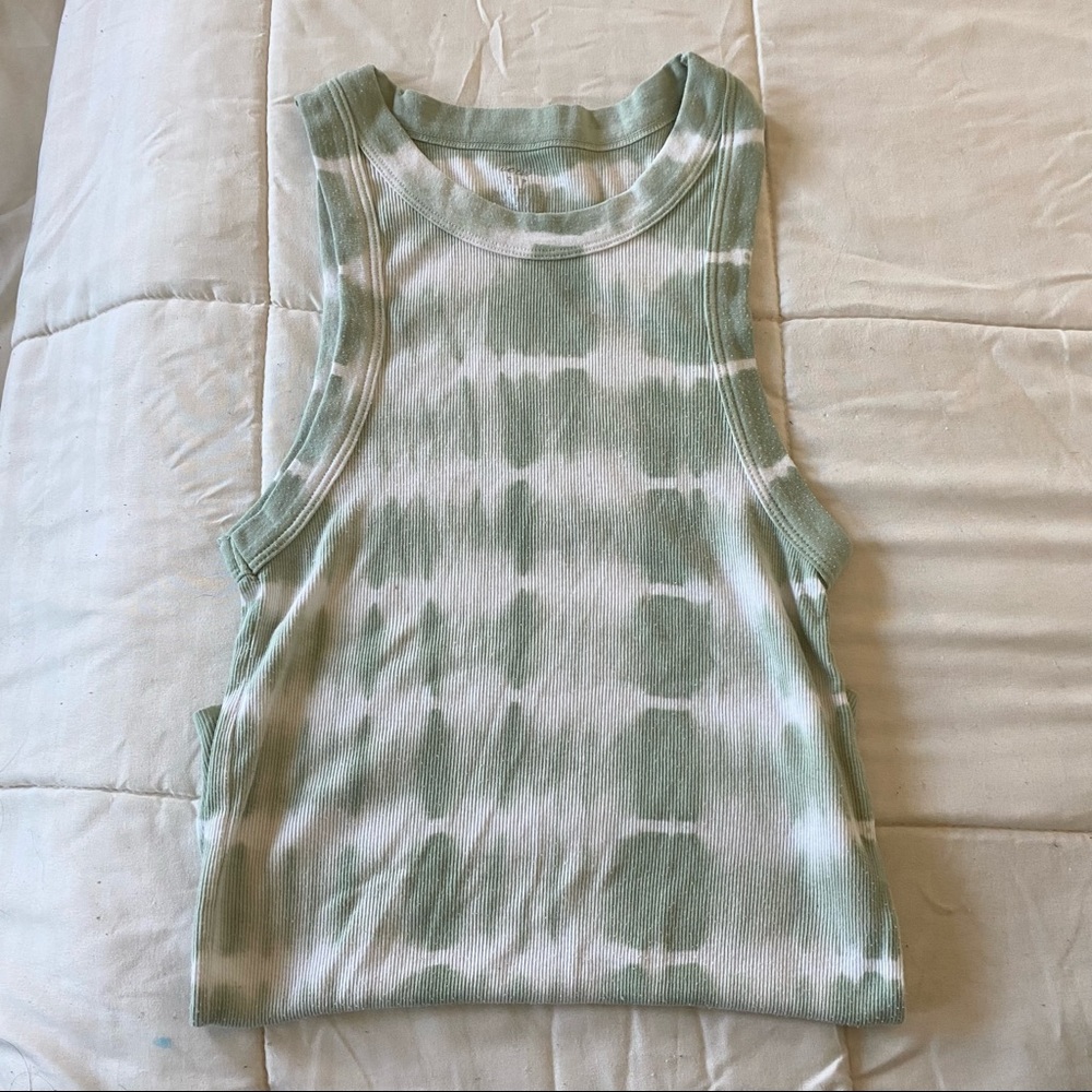 Aerie green tie dye tank top